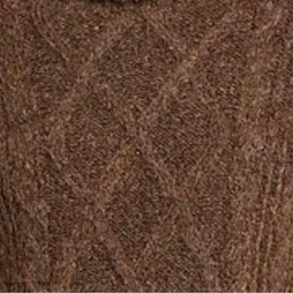 Express Wool Cable Knit Turtleneck Sweater Brown XL - Picture 10 of 13